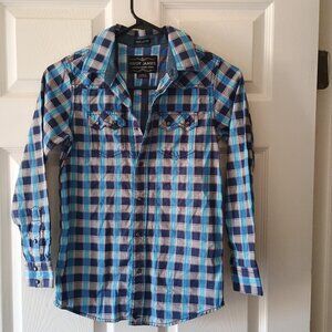 EUC Cody James Kids Long Sleeve Pearl Snap Western Shirt Size Small